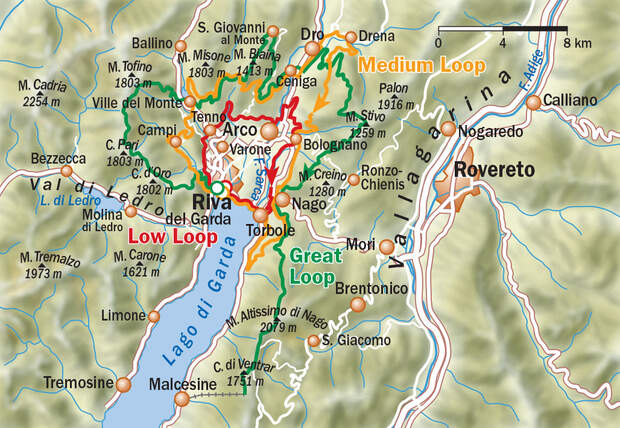 Gardasee Loops - Übersichtskarte