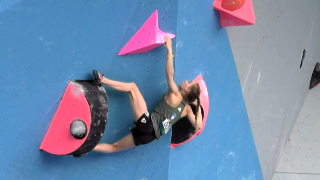 KL Janja Garnbret klettert im Boulder-Weltcup in Chongqing 2017