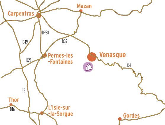 KL Karte Südfrankreich Lage von Venasque