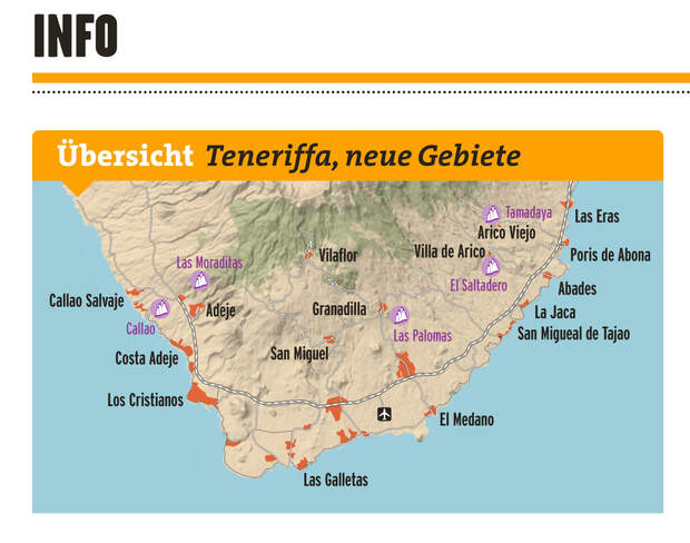 KL Klettergebiete Teneriffa Süden Karte