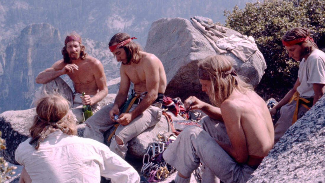 KL-Reelrock-2014-15-Dale-Bard,-Jim-Bridwell,-Fred-East,-Billy-Westbay,-Jay-Fisk,-top-of-El-Capitan's-Pacific-Ocean-Wall-1975,-ph-Werner-Braun_k (jpg)