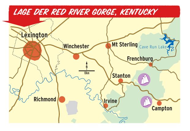 KL Übersichts-Karte Red River Gorge Artikel