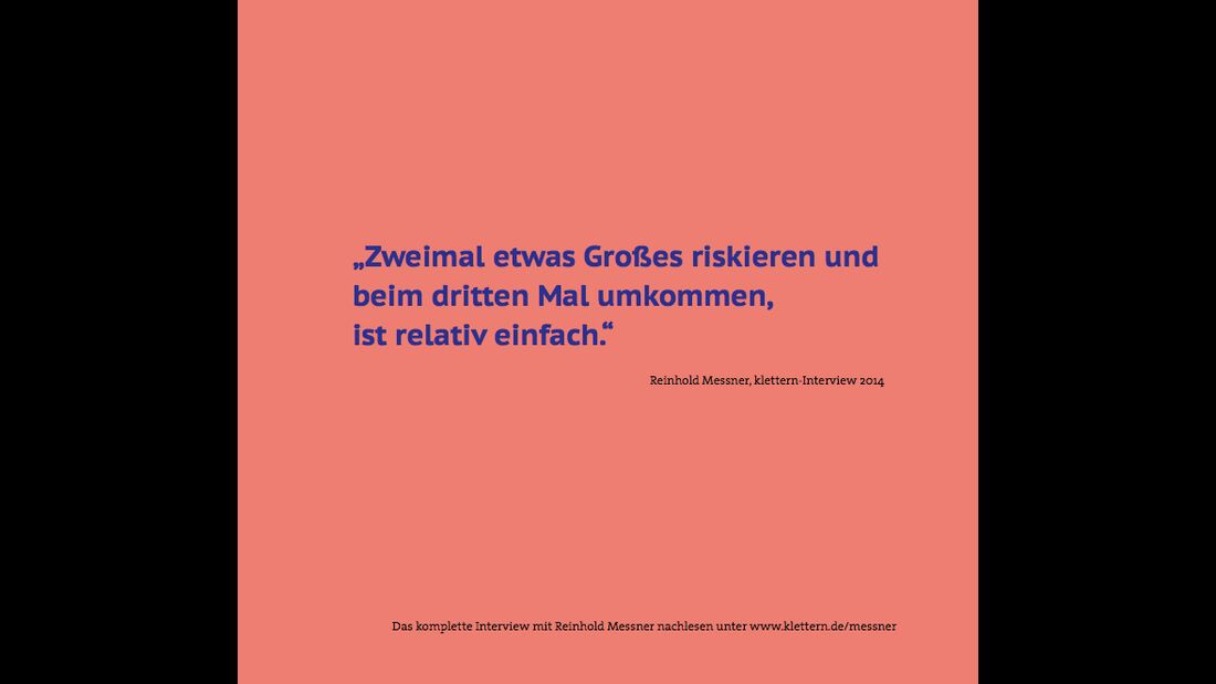 KL Zitat von Reinhold Messner Texttafel 1