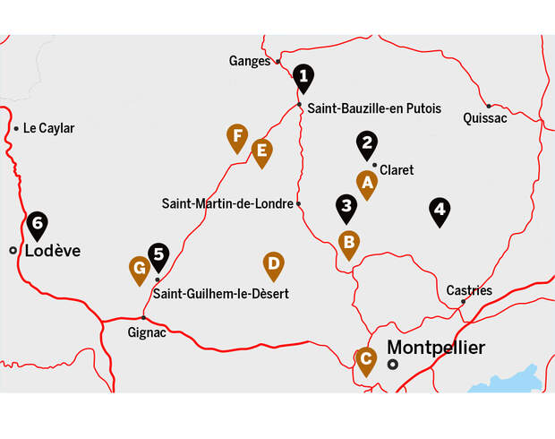 Klettergebiete um Montpellier