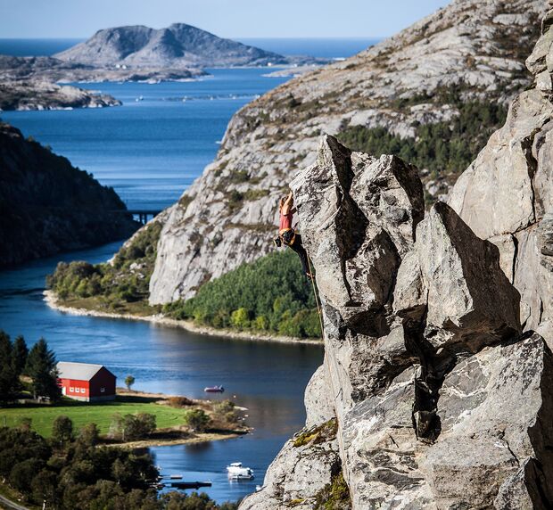 Klettern in Flatanger, Norwegen