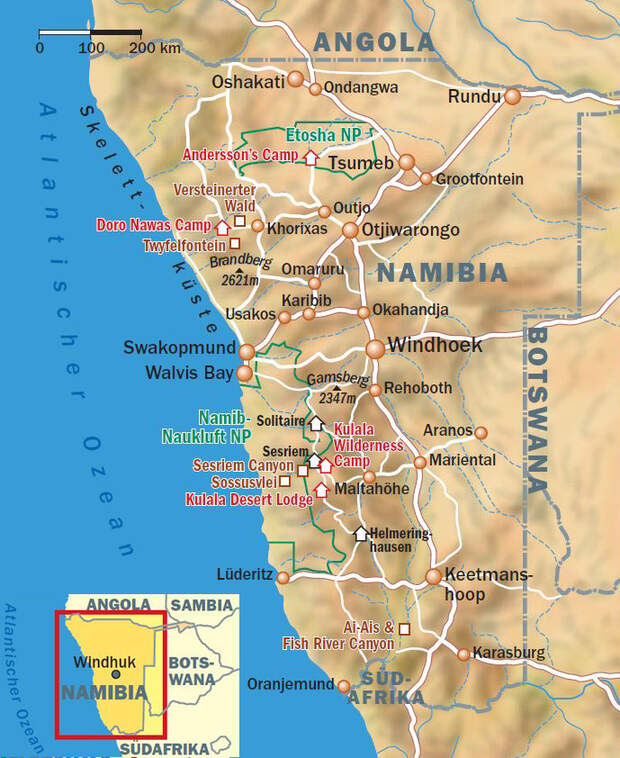 OD 0212 Namibia Afrika Karte Map