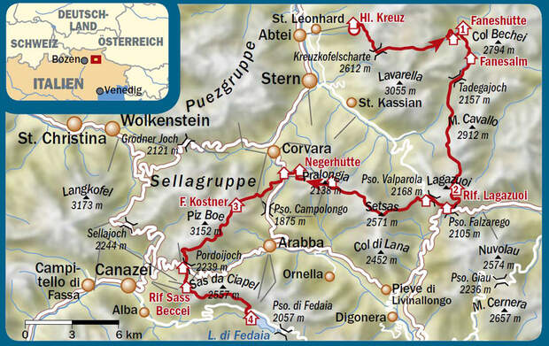 OD 0516 Dolomiten Hüttentour Map