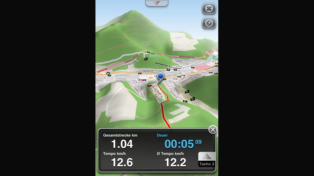 OD 0812 GPS-Navigation Handy Smartphone App Movingworld Maps3D