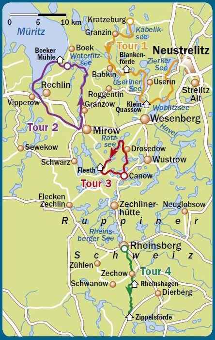 OD 0816 Mecklenburg Paddeln Kanu Karte Map Touren