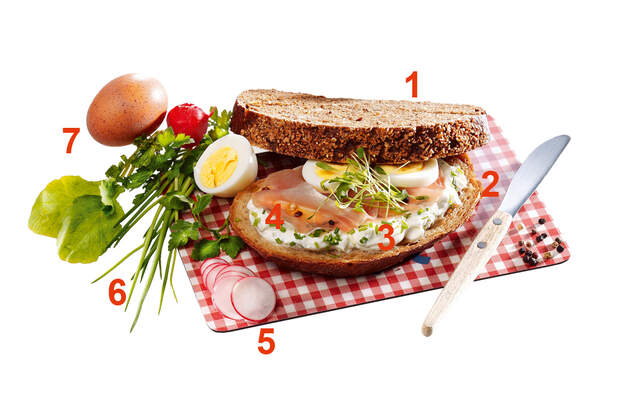 OD 2012 Pausenbrot Sandwich Essen Nahrung Proviant Ei Vesper mit Zahlen