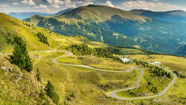 Österreich, Hohe Tauern, Nockalm Panoramastraße in den Nockbergen