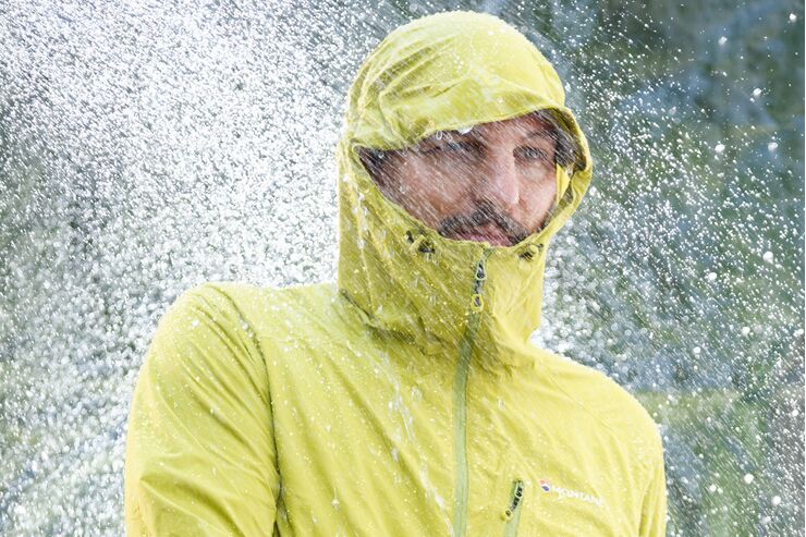 Regenmantel mit durchgehendem Reißverschluss atmungsaktiv Radfahren und Laufen WORK IDEA 360 Reflektierende Jacke für Herren Regenjacke 