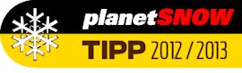 Testsieger-Logo: planetSNOW Skitest TIPP 2012/2013
