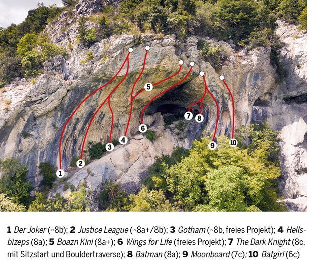 Topo der Bat Cave bei Buzet, Kroatien