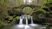 Schiessentümpel Luxemburger Schweiz Luxemburgische Müllerthal Mullerthal Luxembourg Wasserfall Brücke