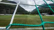 Fußball-Stadion in den Bergen