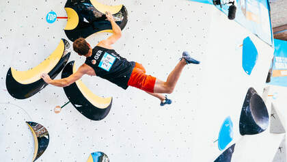 Yannick Flohé beim Boulderweltcup Brixen 2022