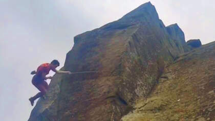 KL Michele Caminati Bodensturz Grounder Elder Statesman Curbar Grit Peak District