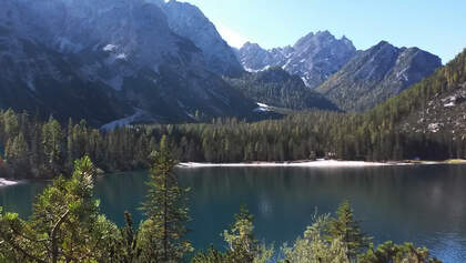 OD 0414 Südtirol Sextener Dolomiten Pragser Wildsee Südufer