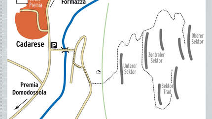 KL-Rissklettern-Cadarese-Zustieg-Topo-Karte