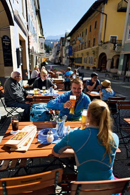 OD SH Bayern 2015 Garmisch Partenkirchen Biergarten Brotzeit