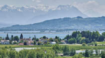 Panorama von Bodolz am Lindauer Bodensee Wandern Rad